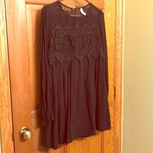 Slit sleeve peasant dress